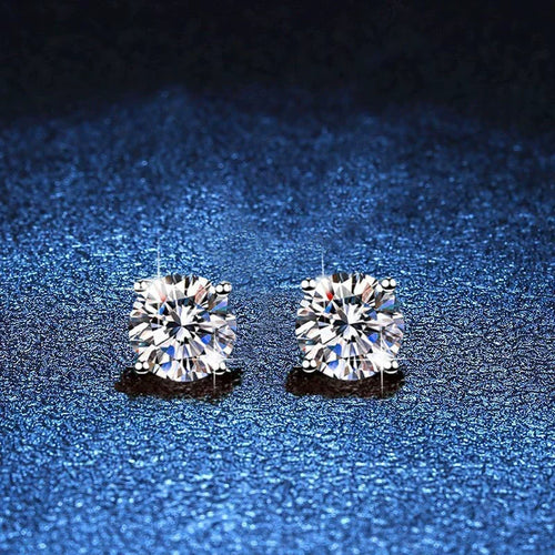 [Bling Jewelrys]FOUR-PRONG MOISSANITE EARRINGS