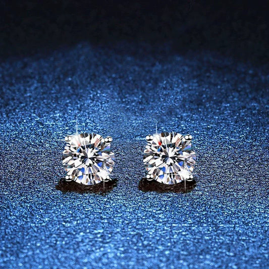 [Bling Jewelrys]FOUR-PRONG MOISSANITE EARRINGS