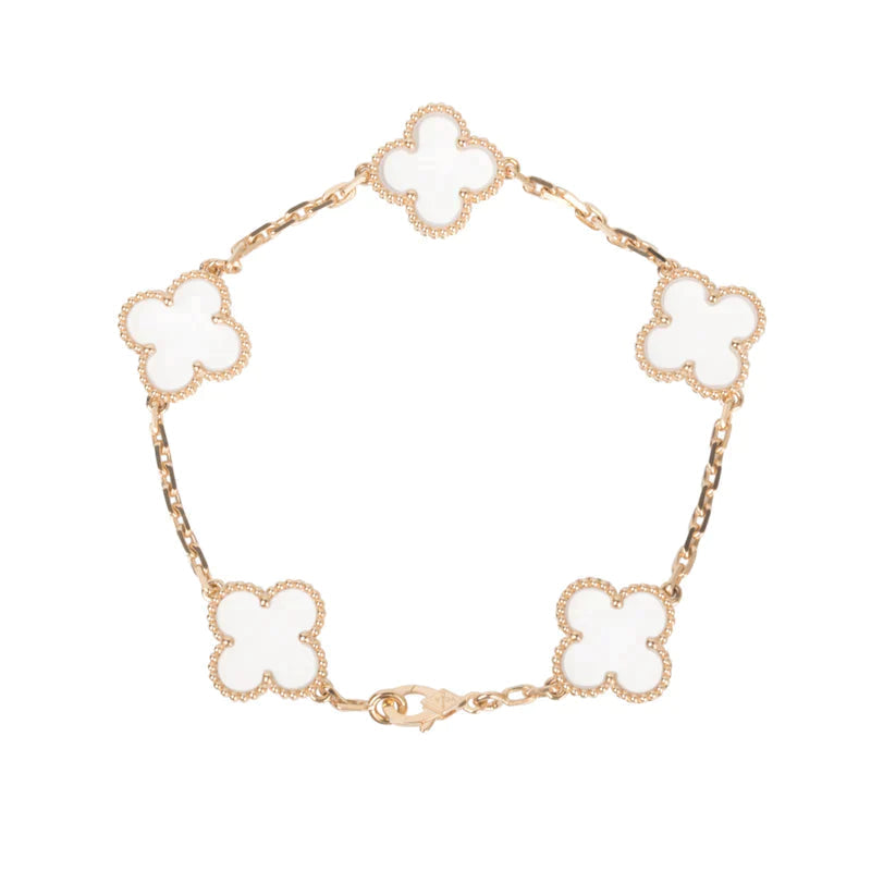[Bling Jewelrys] KLEEBATT-ARMBAND MIT 5 MOTIVEN AUS BERGKRISTALL