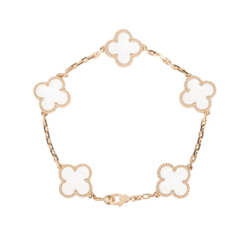 [Bling Jewelrys] KLEEBATT-ARMBAND MIT 5 MOTIVEN AUS BERGKRISTALL