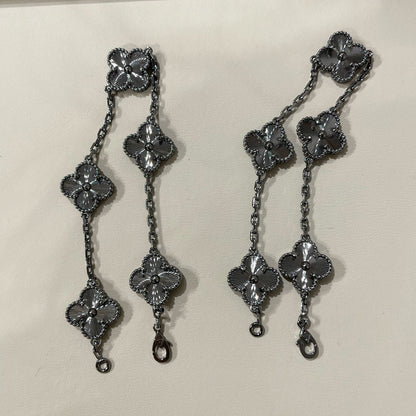 [Bling Jewelrys ]CLOVER 5 MOTIF BLACK BRACELET