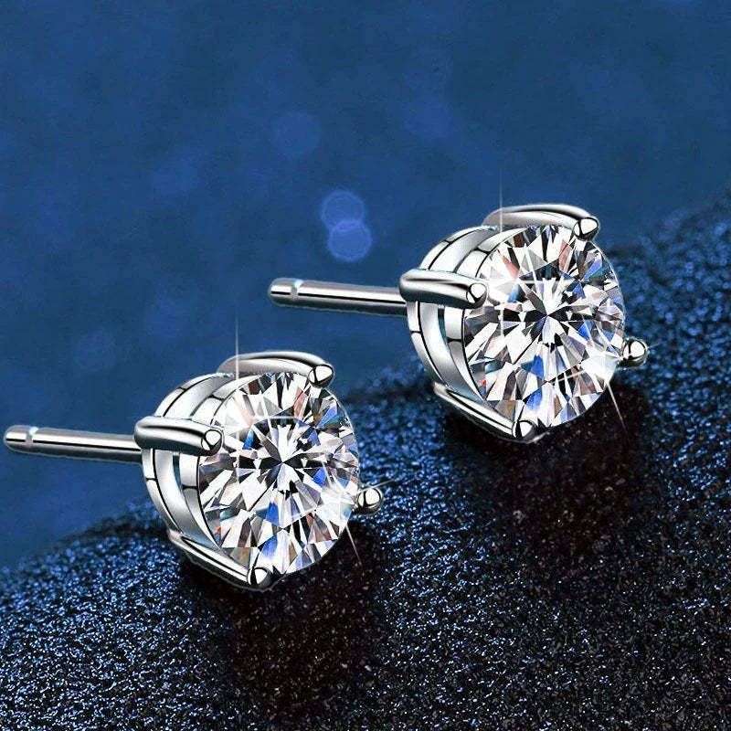 [Bling Jewelrys]FOUR-PRONG MOISSANITE EARRINGS