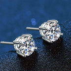[Bling Jewelrys]FOUR-PRONG MOISSANITE EARRINGS