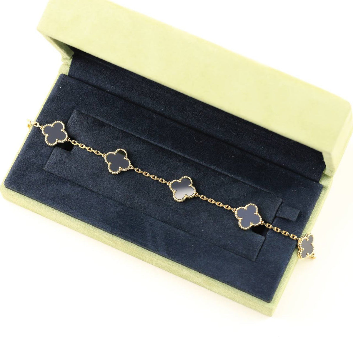 [Bling Jewelrys ] クローバー 5モチーフ オニキスブレスレット コレクション