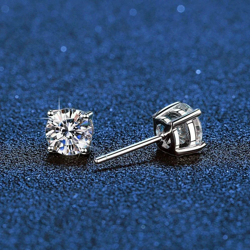 [Bling Jewelrys]FOUR-PRONG MOISSANITE EARRINGS