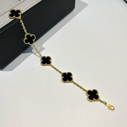 [Bling Jewelrys ] クローバー 5モチーフ オニキスブレスレット コレクション