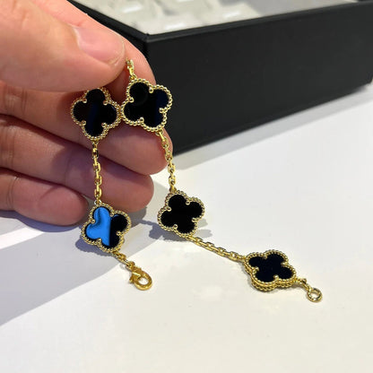 [Bling Jewelrys ] クローバー 5モチーフ オニキスブレスレット コレクション