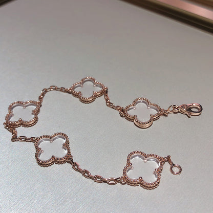[Bling Jewelrys] KLEEBATT-ARMBAND MIT 5 MOTIVEN AUS BERGKRISTALL