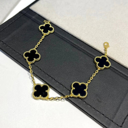 [Bling Jewelrys ] クローバー 5モチーフ オニキスブレスレット コレクション