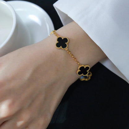 [Bling Jewelrys ] クローバー 5モチーフ オニキスブレスレット コレクション