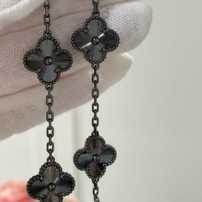 [Bling Jewelrys ]CLOVER 5 MOTIF BLACK BRACELET