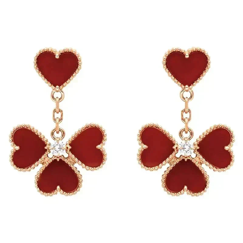 [Bling Jewelrys ]SWEET CLOVER CARNELIAN EARRINGS