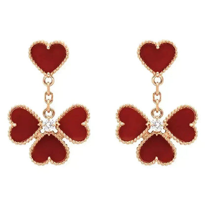 [Bling Jewelrys ]SWEET CLOVER CARNELIAN EARRINGS