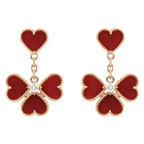 [Bling Jewelrys ]SWEET CLOVER CARNELIAN EARRINGS