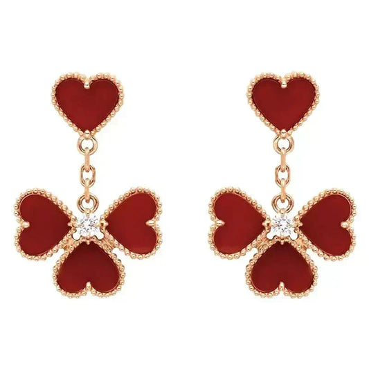 [Bling Jewelrys ]SWEET CLOVER CARNELIAN EARRINGS