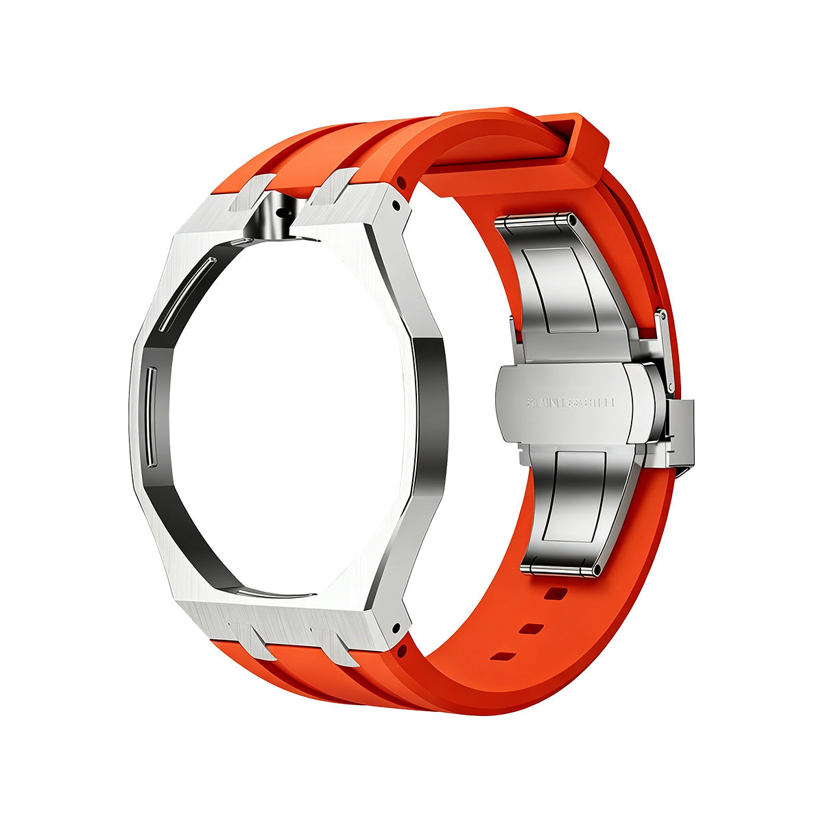[Bling Jewelrys]OAK POP ORANGE-RED STEEL SILICONE STRAP