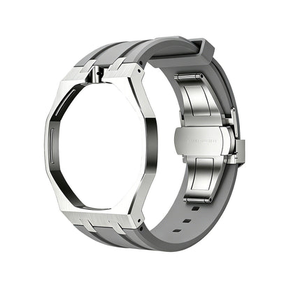 [Bling Jewelrys]OAK POP GRAY STEEL SILICONE STRAP