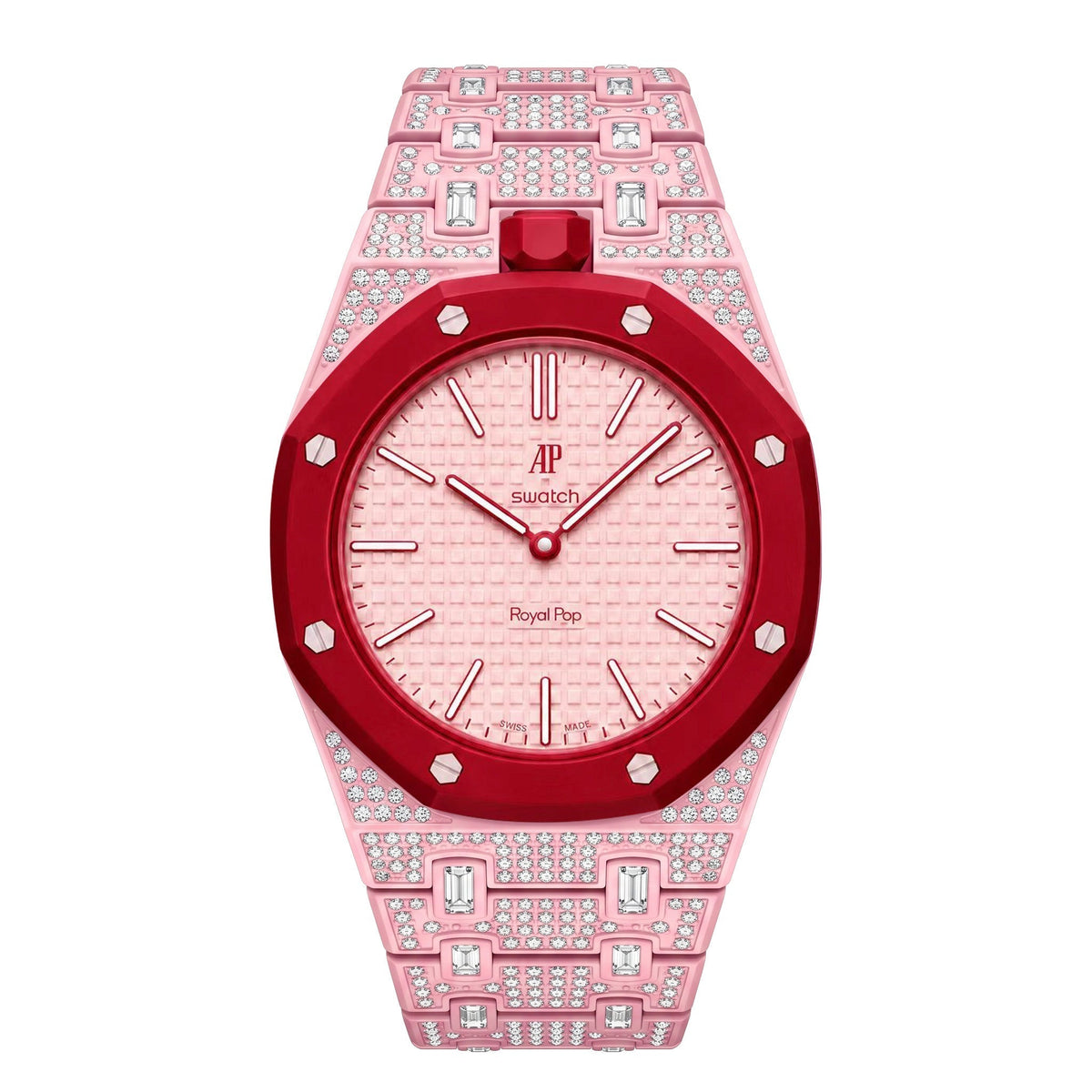 [Bling Jewelrys]Royal Oak Pop Exclusive Bioceramic Case & Bioceramic Strap Full Diamond