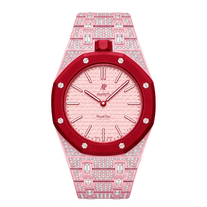 [Bling Jewelrys]Royal Oak Pop Exclusive Bioceramic Case & Bioceramic Strap Full Diamond