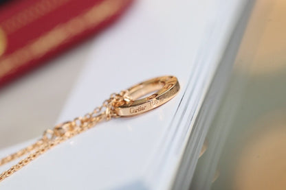 [Bling Jewelrys ]LOVE NECKLACE ADJUSTABLE ROSE GOLD 2 DIAMOND