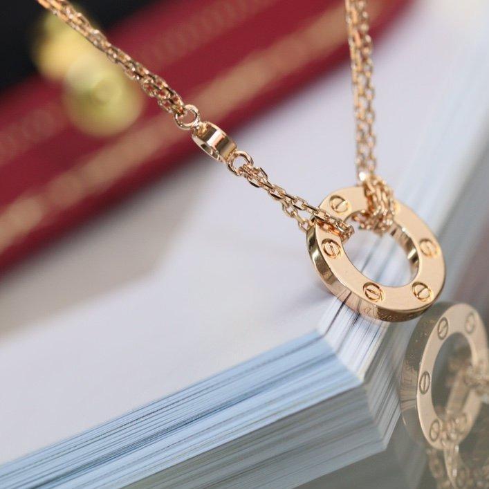 [Bling Jewelrys ]LOVE NECKLACE ADJUSTABLE ROSE GOLD 2 DIAMOND