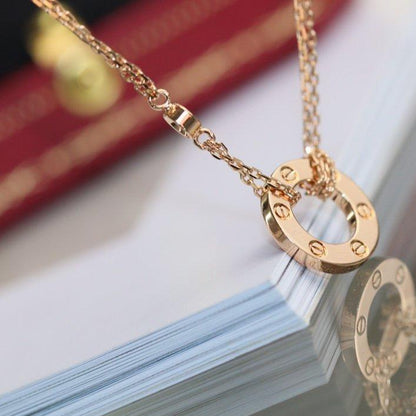 [Bling Jewelrys ]LOVE NECKLACE ADJUSTABLE ROSE GOLD 2 DIAMOND
