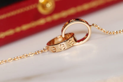 [Bling Jewelrys ]LIEBESKETTE ROSÉGOLD UND SILBER