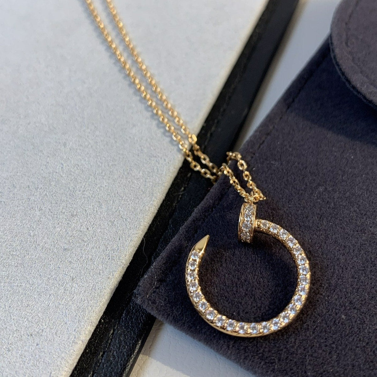 [Bling Jewelrys ]JUSTE NECKLACE PINK GOLD DIAMONDS