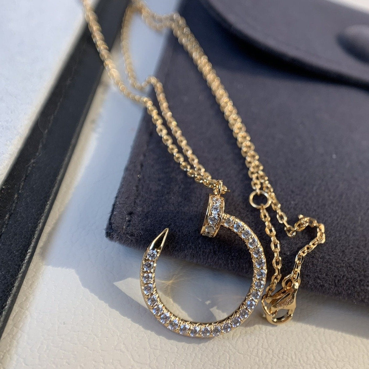 [Bling Jewelrys ]JUSTE NECKLACE PINK GOLD DIAMONDS