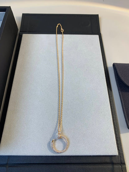 [Bling Jewelrys ]JUSTE NECKLACE PINK GOLD DIAMONDS