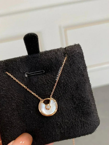 [Bling Jewelrys ]AMULETTE ROSEGOLD MUTTERPERLEN-HALSKETTE