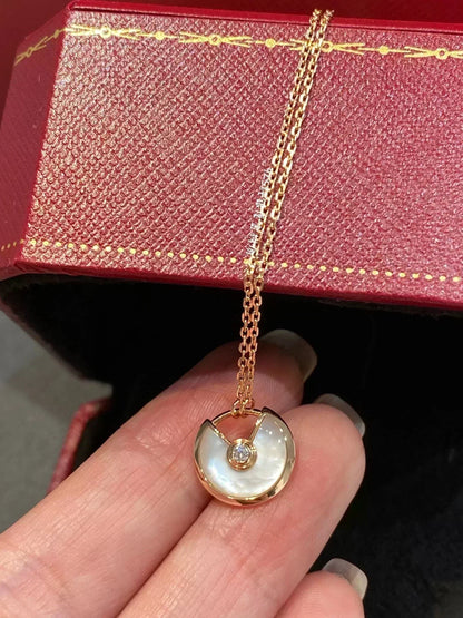[Bling Jewelrys ]AMULETTE ROSEGOLD MUTTERPERLEN-HALSKETTE