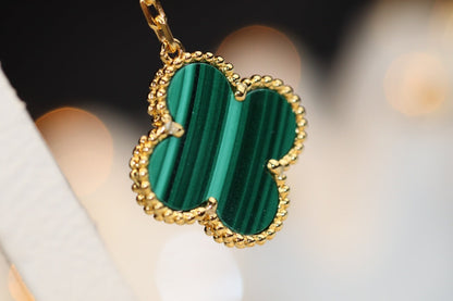[Bling Jewelrys] KLEEBATT-OHRRINGE GOLD MALACHIT DIAMANT 3 MOTIVE
