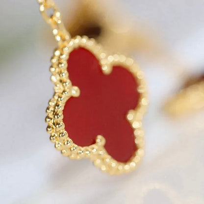 [Bling Jewelrys ]CLOVER  2 MOTIF  TIGER EYE CARNELIAN EARRINGS