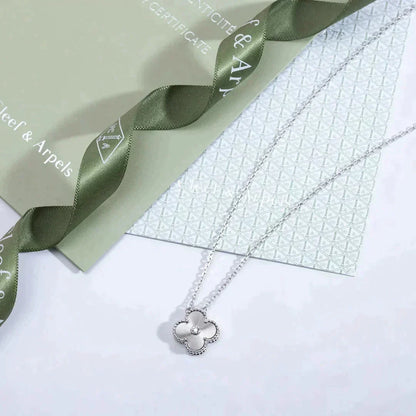 [Bling Jewelrys ]CLOVER  15MM DIAMOND LASER NECKLACE SILVER