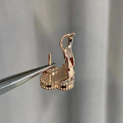 [Bling Jewelrys] CLOVER MEDIUM 1 MOTIV PINK PERLMUTT DIAMANT OHRRINGE