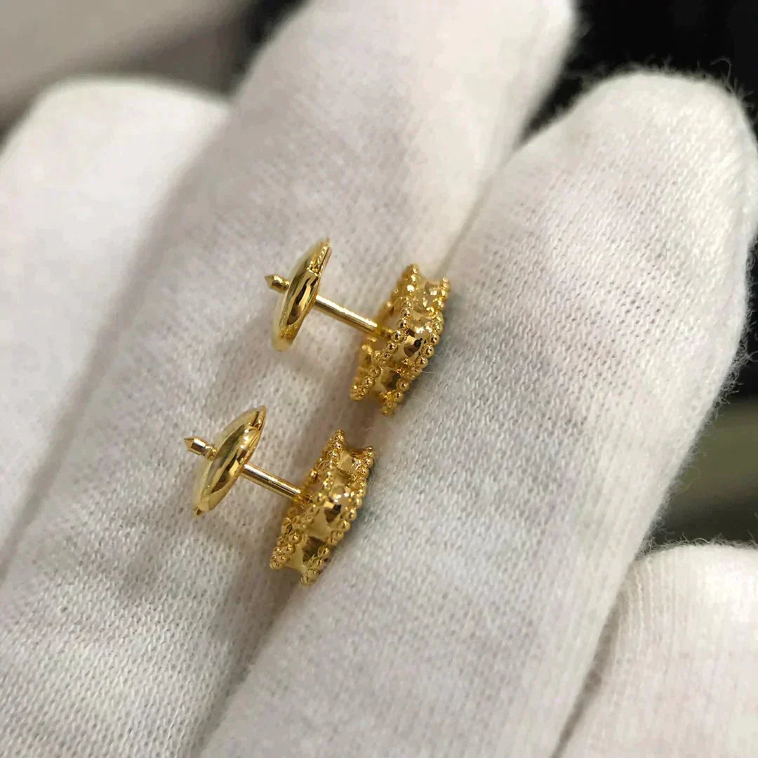 [Bling Jewelrys ]CLOVER MINI 9.5MM MALACHITE  EARRINGS