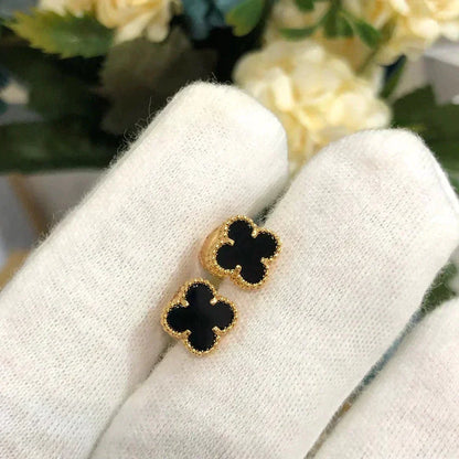 [Bling Jewelrys] KLEINE 9,5 MM KLEEBATT-OHRRINGE AUS SCHWARZEM PERLMUTT