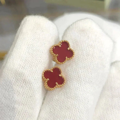 [Bling Jewelry]  KLEINE KLEEBATT-OHRRINGE 9,5 MM KARNEOL