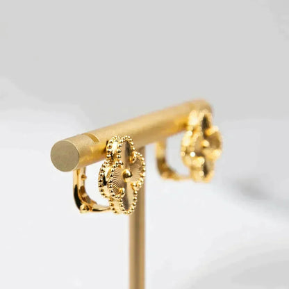 [Bling Jewelrys ]CLOVER MEDIUM 1 MOTIFS LASER EARRINGS