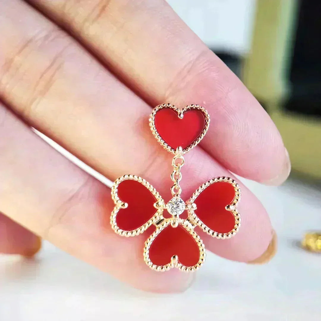 [Bling Jewelrys ]SWEET CLOVER CARNELIAN EARRINGS