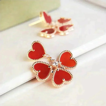 [Bling Jewelrys ]SWEET CLOVER CARNELIAN EARRINGS
