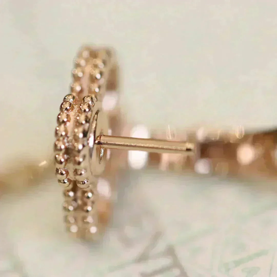[Bling Jewelrys ]CLOVER MEDIUM 1 MOTIFS FUll DIAMOND EARRINGS