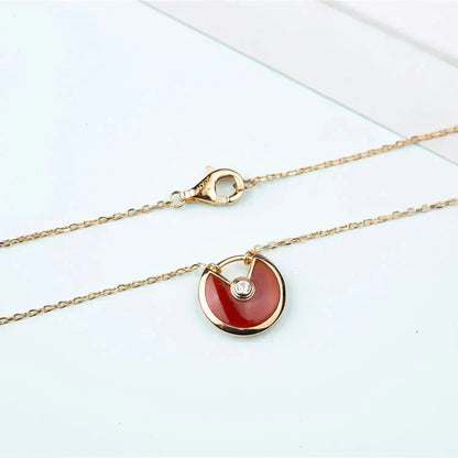 [Bling Jewelrys ]AMULETTE GOLD CARNELIAN ONYX NECKLACE
