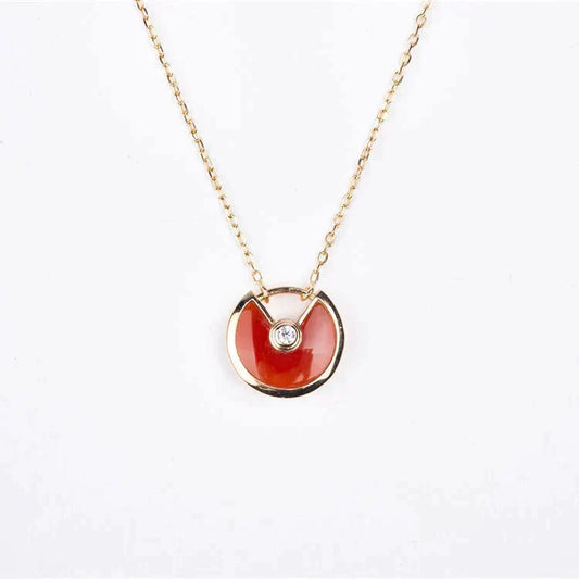 [Bling Jewelrys ]AMULETTE GOLD CARNELIAN ONYX NECKLACE