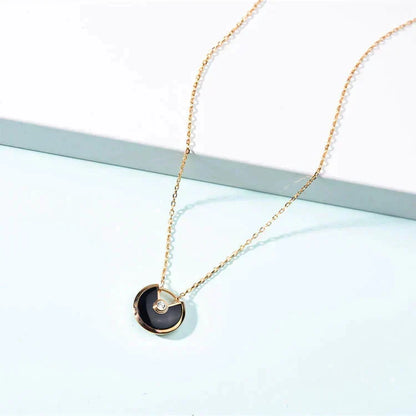 [Bling Jewelrys ]AMULETTE GOLD CARNELIAN ONYX NECKLACE