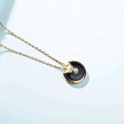 [Bling Jewelrys ]AMULETTE GOLD CARNELIAN ONYX NECKLACE
