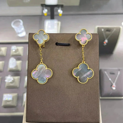 [Bling Jewelrys ]CLOVER 2 MOTIFS  EARRINGS (MULTIPLE CHOICESC
