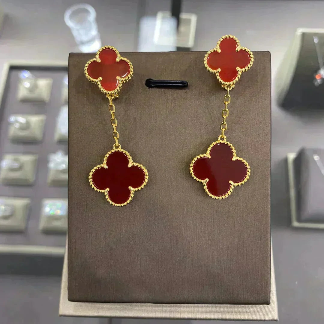 [Bling Jewelrys ]CLOVER 2 MOTIFS  EARRINGS (MULTIPLE CHOICESC