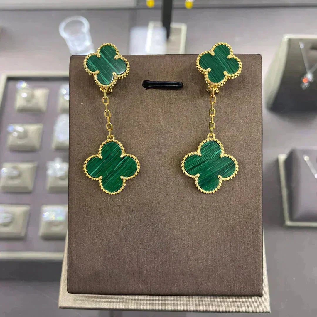 [Bling Jewelrys ]CLOVER 2 MOTIFS  EARRINGS (MULTIPLE CHOICESC